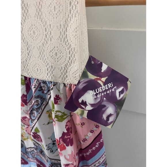NWT New Blueberi Boulevard Girls Toddler Dress Hankerchief Hem Garden Floral 2T - Picture 6 of 6